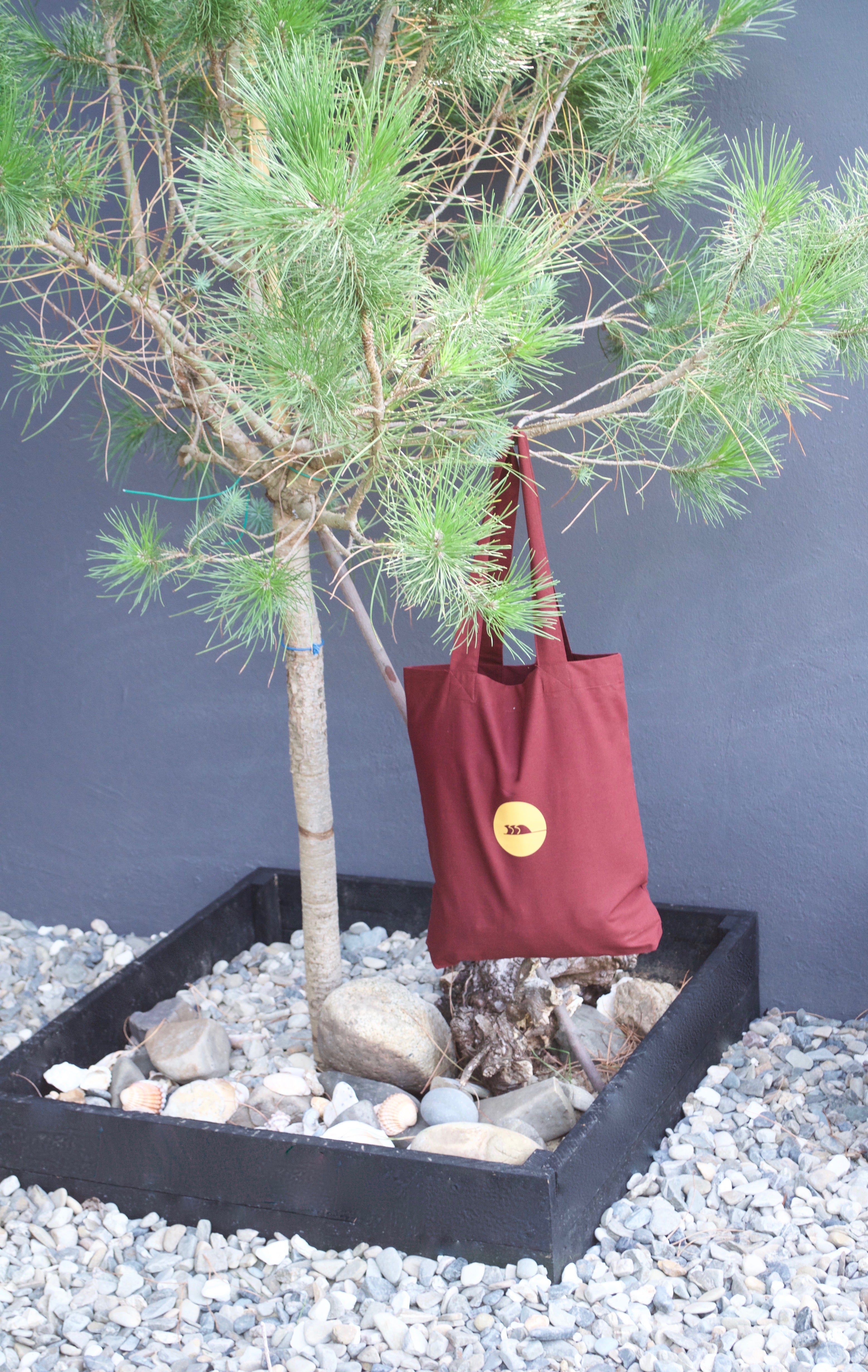 TRE SØSTRE - ECO SHOPPING BAG, FAIR, BORDEAUX, CURRY